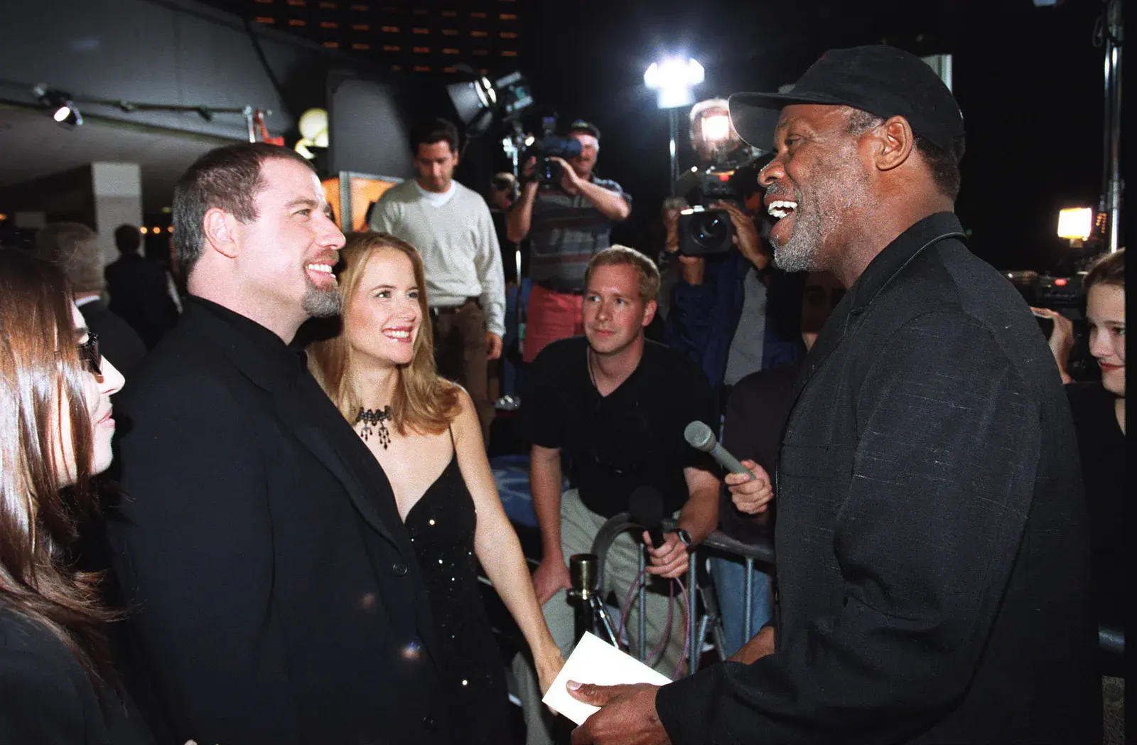 John Travolta, Kelly Preston and Danny Glover at For the Love of the Game Premiere